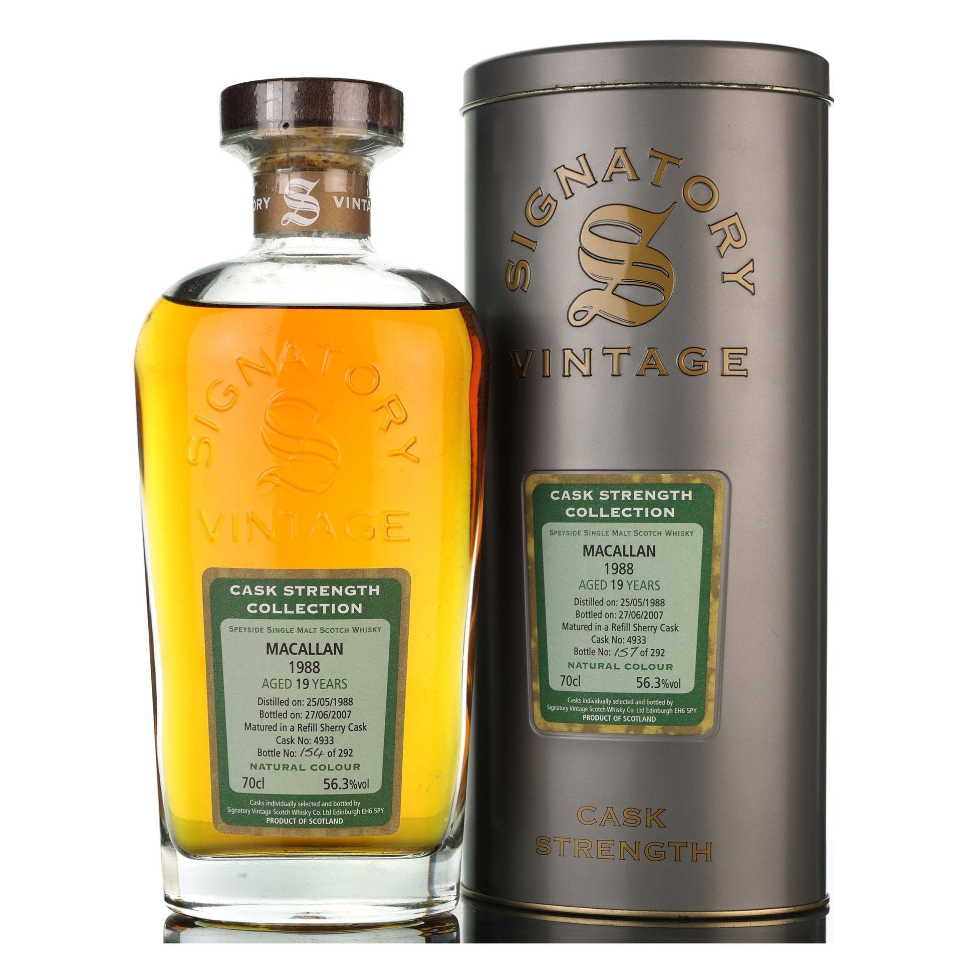 Macallan 19 Year Old 1988 Signatory Vintage Single Sherry Cask