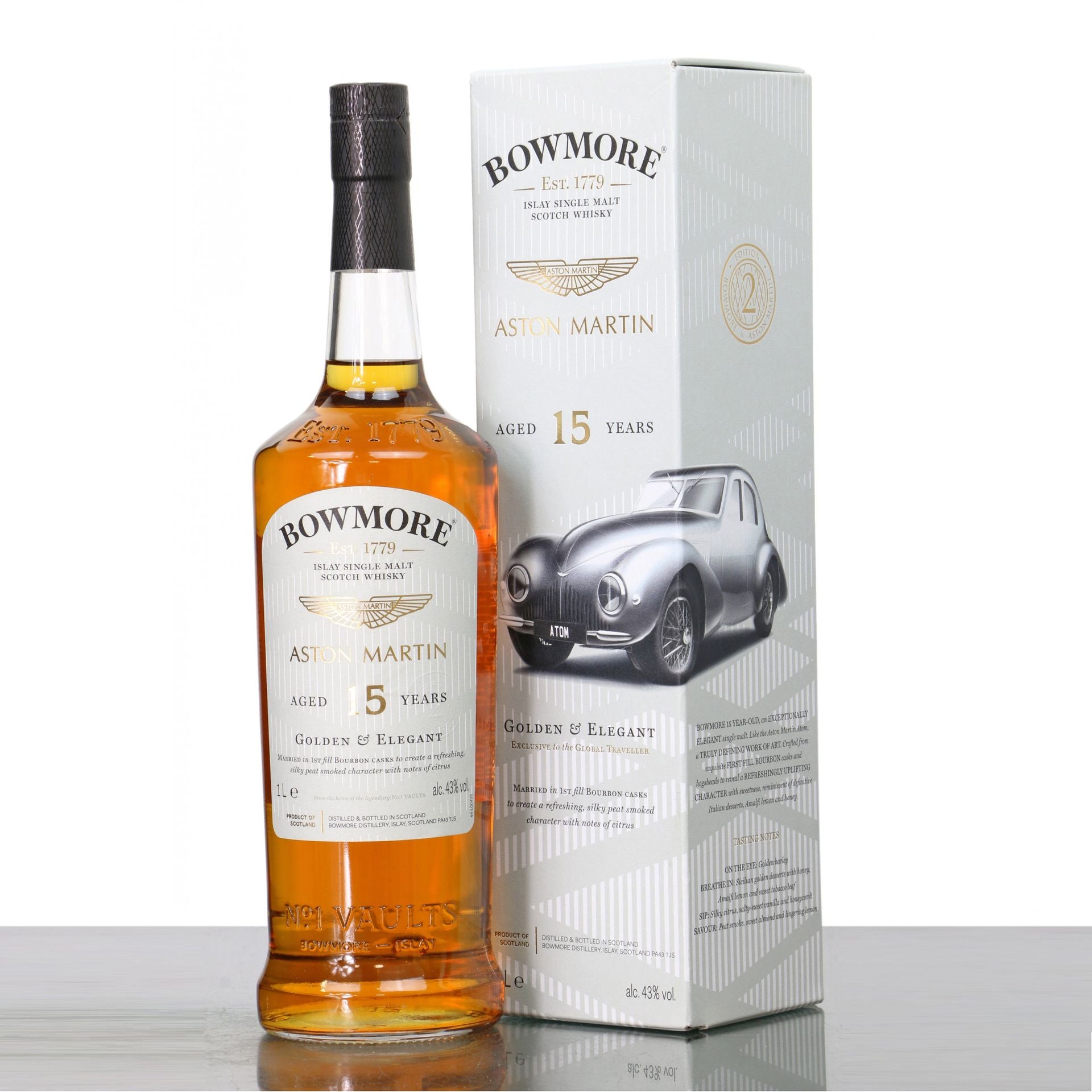Bowmore 15 Year Old Aston Martin Golden & Elegant Islay Single