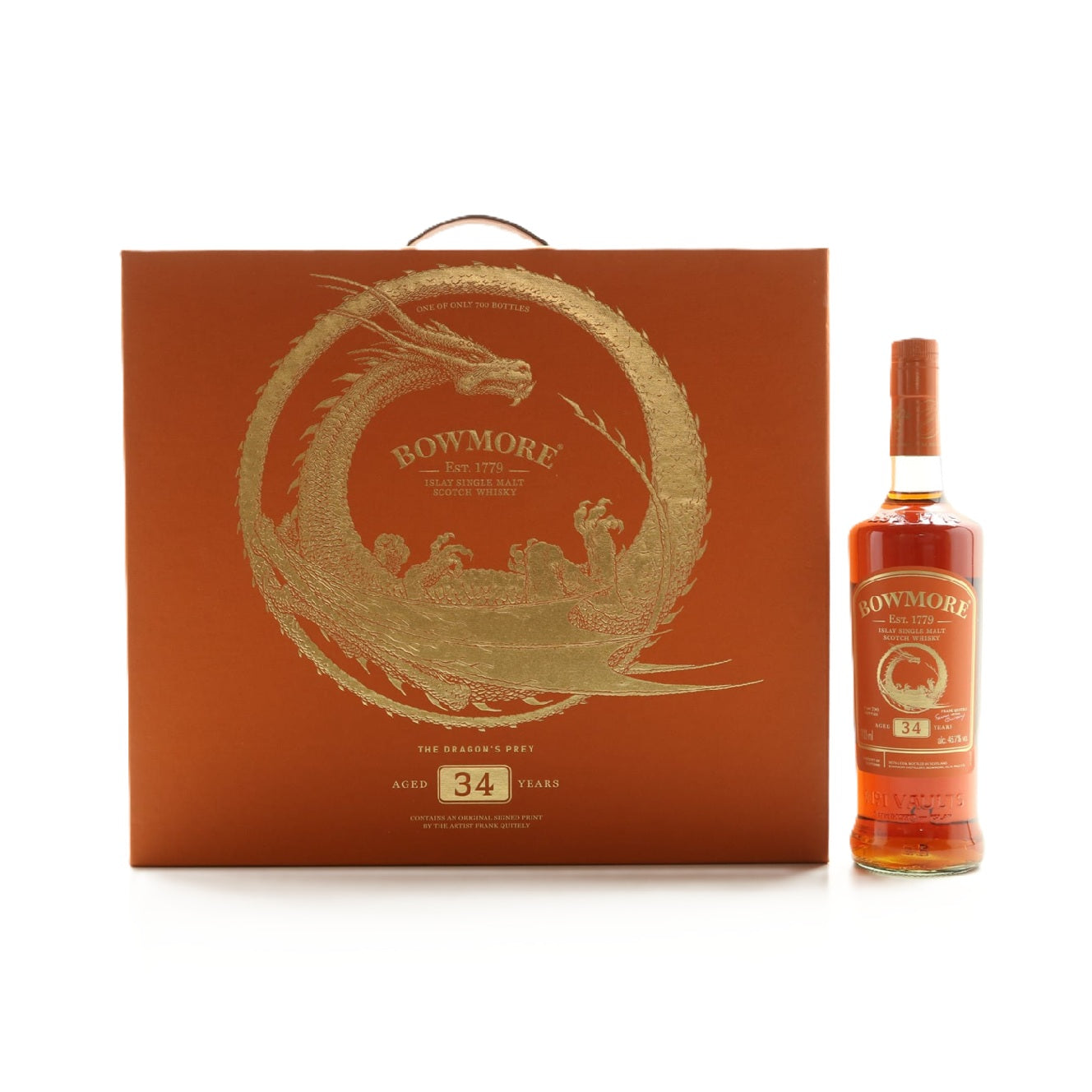 Bowmore 34 Year Old Dragon's Prey Frank Quitely Series with Prints