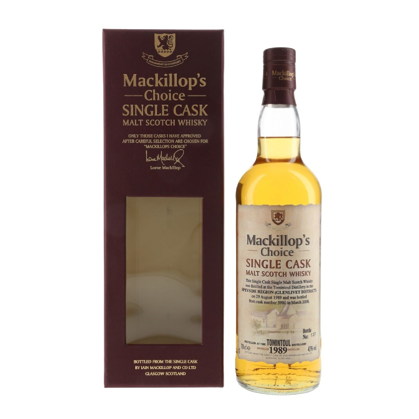 Tomintoul 19 Year Old 1989 Mackillop's Choice Single Bourbon Cask