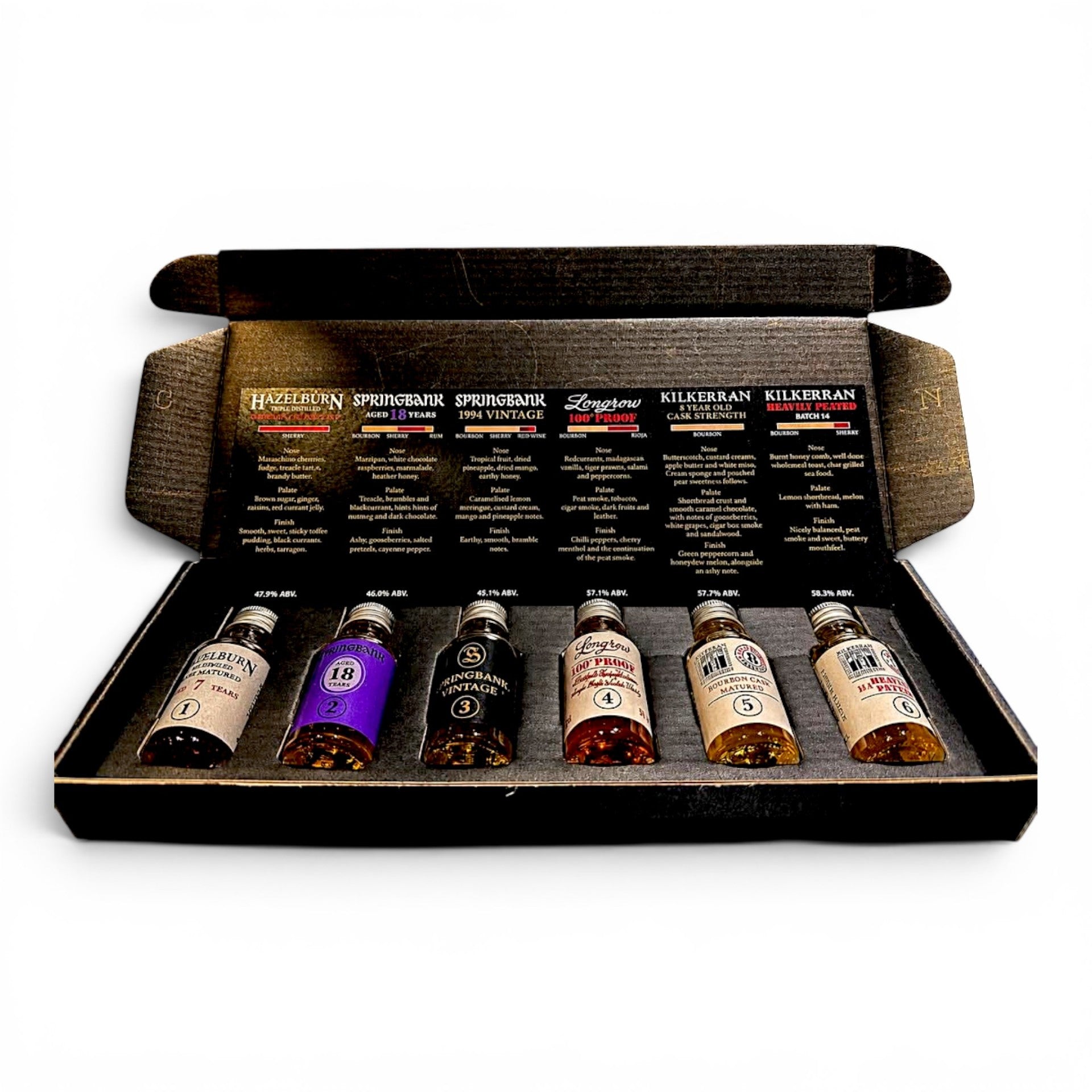 Springbank Malts 2026 Tasting Pack X 6 (Springbank 18, Hazelburn 7, Sp ...